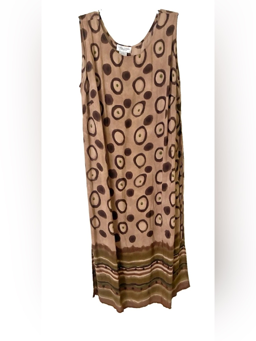 VTG 1990s Earthy Abstract Boho
Casual Corner Plus Size 20 Sleeveless
Maxi Dress